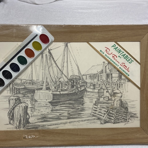 NWT vintage nautical boats paintables by red farm studio six different scenes - Picture 2 of 10